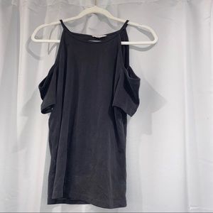 Gray cold shoulder top